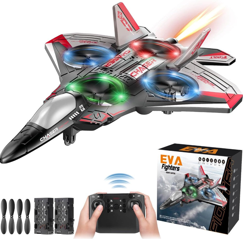 Rechargeable RC Fighter Jet with 360° Spins – Easy Fly for Kids