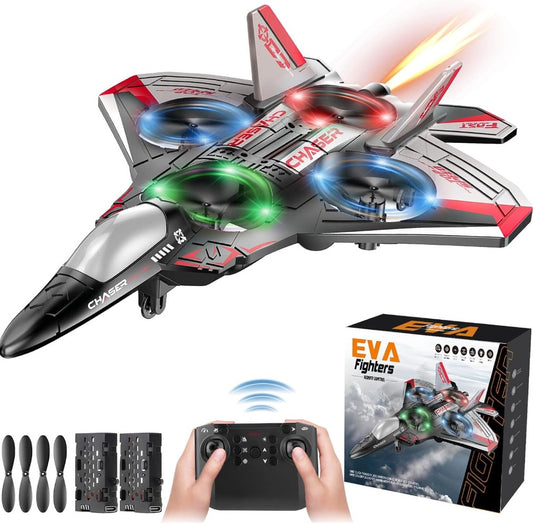 Rechargeable RC Fighter Jet with 360° Spins – Easy Fly for Kids